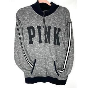 Victoria's Secret PINK Gray Limited Edition 1/4 Zip Pullover Sweatshirt - Size S